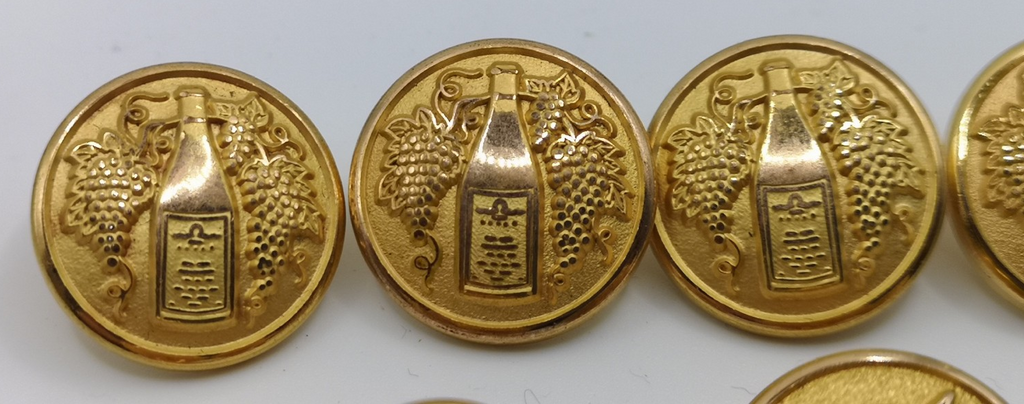 Solid Brass Gilt Finish Blazer Buttons set of 8 in 3 different Designs
