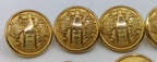 Solid Brass Gilt Finish Blazer Buttons set of 8 in 3 different Designs