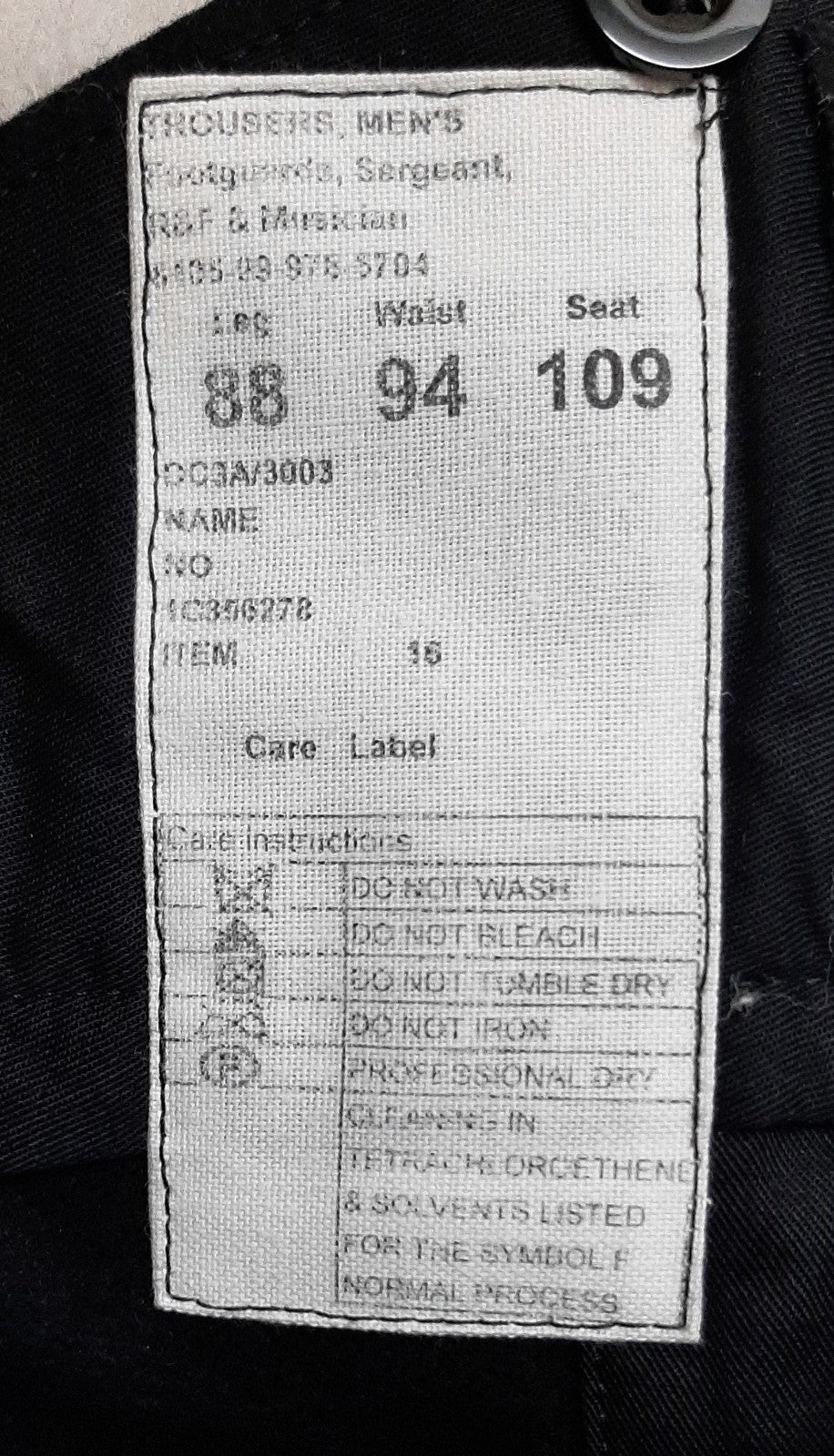 Genuine British Issued Footguards ETC Black Wool Dress Trousers W94cm
