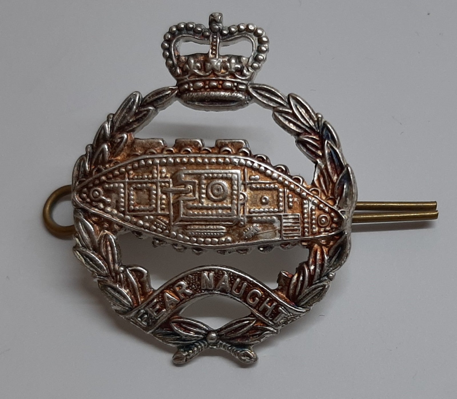 RTR Hat Badge British Army Royal Tank Regiment Queens Crown Old Pattern Insignia