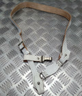 Vintage Sam Browne Strap Shoulder Cross Over White Leather Issue