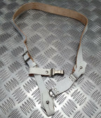 Vintage Sam Browne Strap Shoulder Cross Over White Leather Issue
