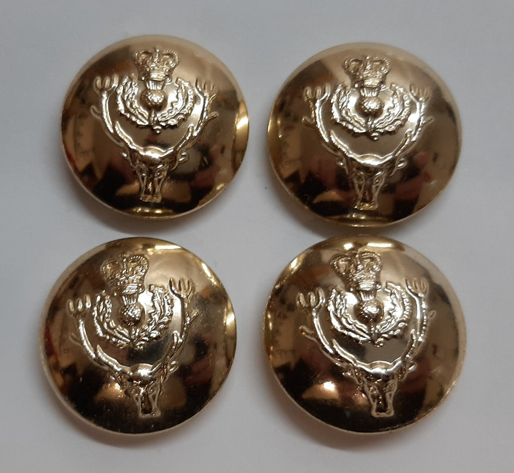 The Highlanders Buttons British Army Queen's Crown Insignia Large Size No1 No2