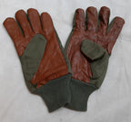 Aircrew Gloves RAF Royal Air Force & British Army 1980s Pattern Leather Palm Cotton Lined USED