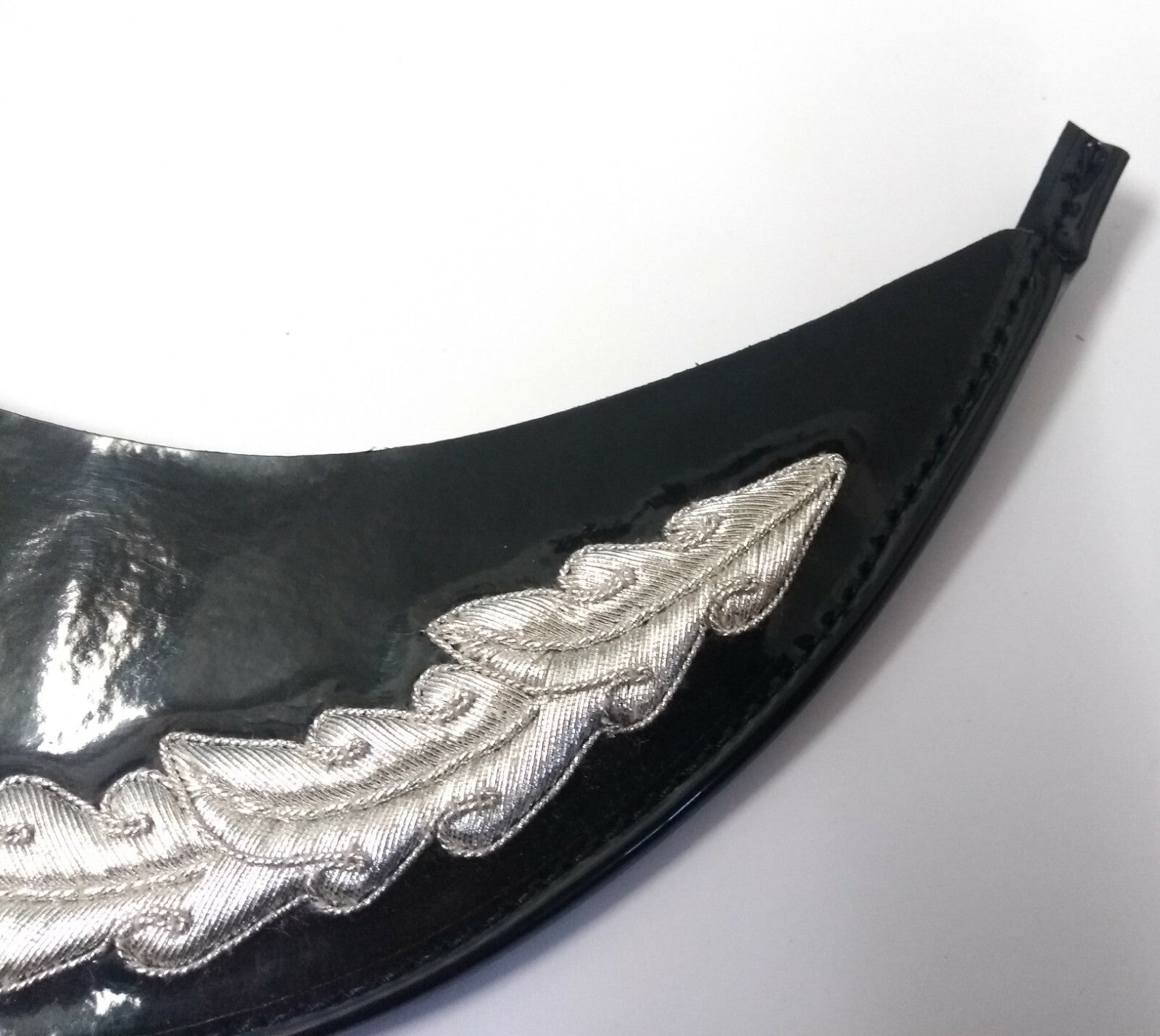 Genuine British Made Senior Officer Silver Decorative Braid Dress Cap Peak