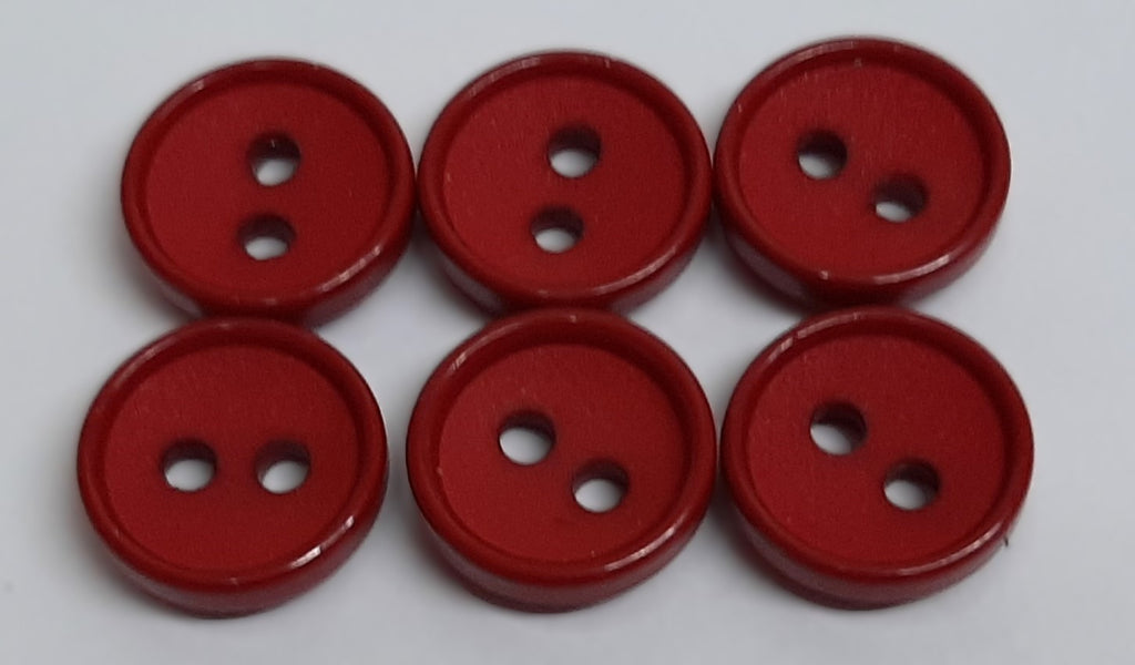 Ex Service Buttons Old Pattern British Made Maroon / Wine 2 Hole Size 11.3mm