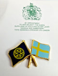 Rotary International Club & Sweden Twin Flags Lapel Pin Badge - NEW