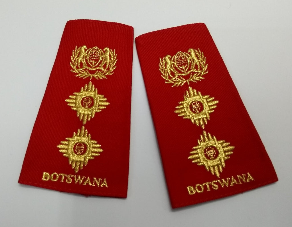 BDF Colonel Rank Shoulder Slide With Gold Braided Insignia Botswana Epaulettes