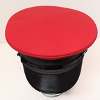 Red and Grey Canvas Plain Peaked Cap 57cm
