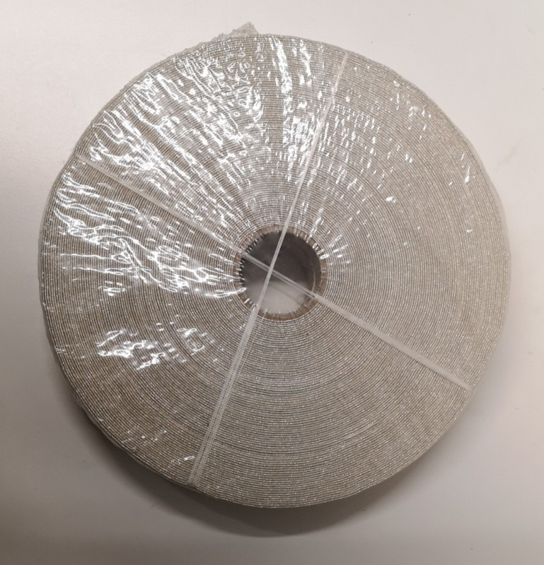 Silver Mylar Basket Lace Tape  44mm  1 3/4"  x1.5m