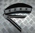Glengarry Pipers Hat Black Pom With Silver Detailing 100% Wool Made in The UK