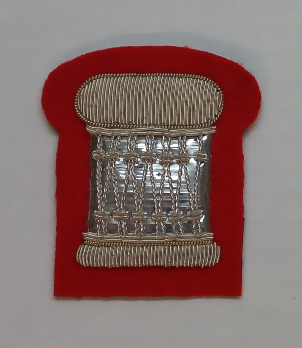No1 Drummer Badge British Army Embroidered Braided Drum Insignia Patch on Red