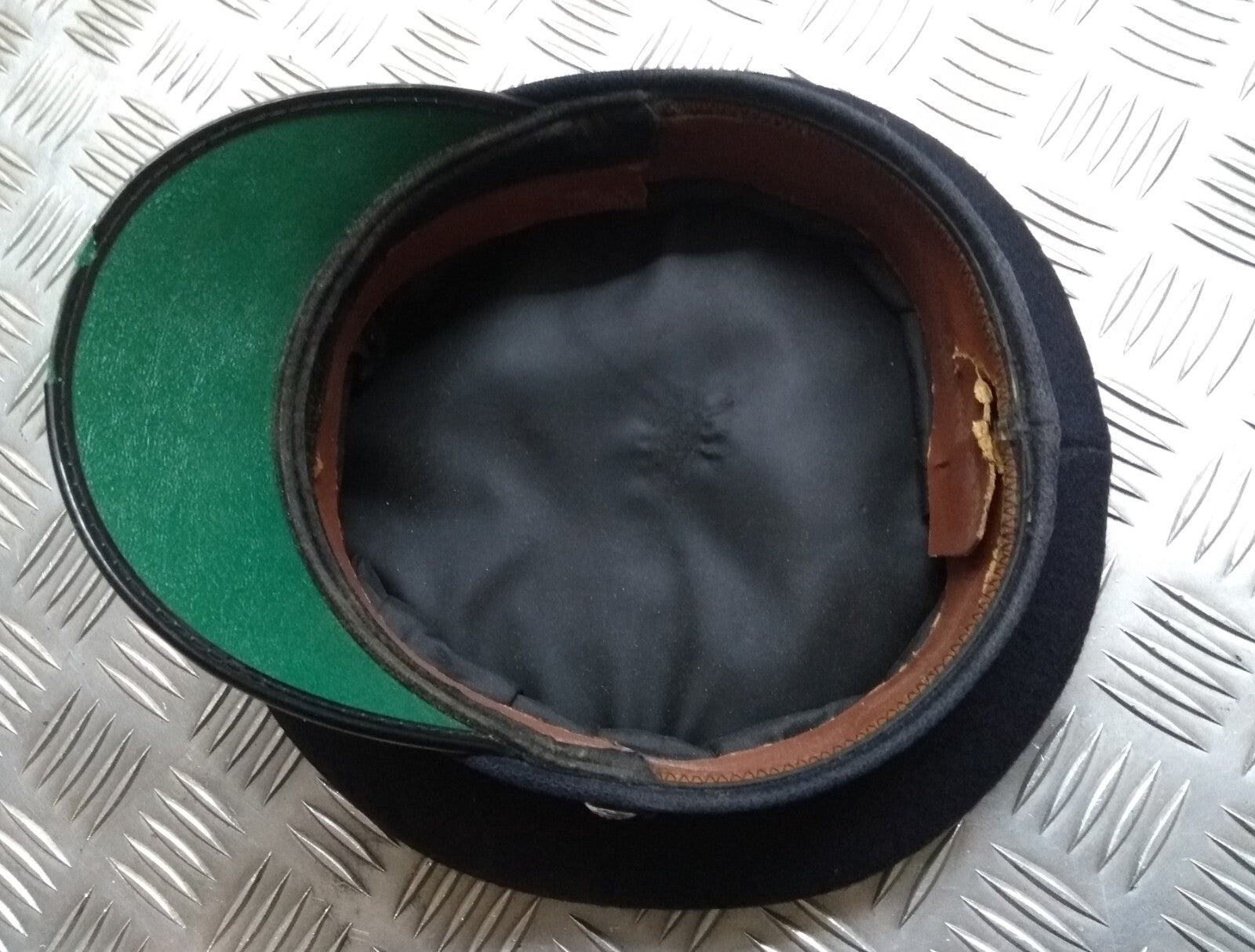 Officers Visor Cap British Made Dress Uniform Peak Cap with Silver ERII Buttons