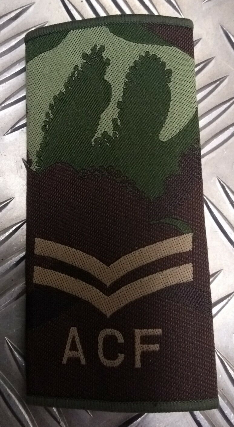 Genuine British Army Woodland Camo ACF Corporal Rank Slide Epaulette NEW CD2