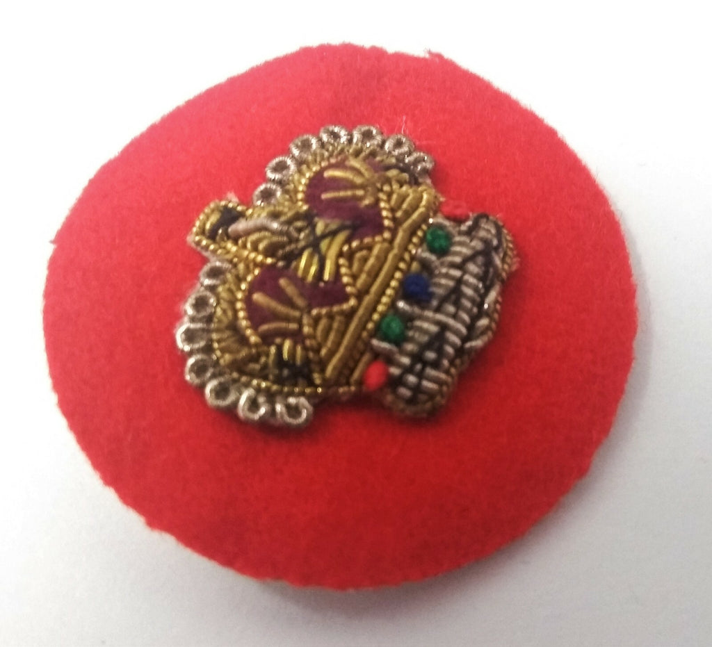 Genuine Vintage British QARANC Braided QC Crown on Red Felt