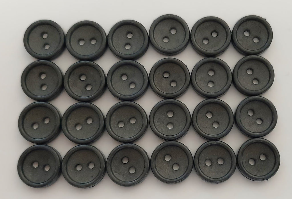 Ex Service Buttons Old Pattern British Made Mid Grey 2 Hole Size 12.5mm