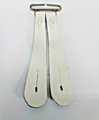 White Leather Brace Replacement Tab for Buttons / Braces
