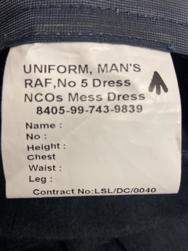 No5 Mess Trousers RAF Royal Air Force Blue Grey Colour Waist 33" / Regular Leg