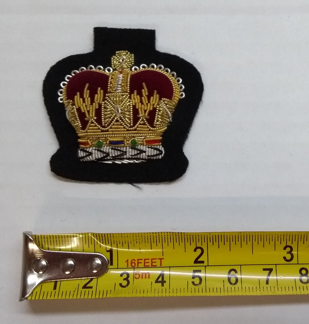 Warrant Officer Crown No1 WO 2 Black British Army Hand Embroidered Arm Patch