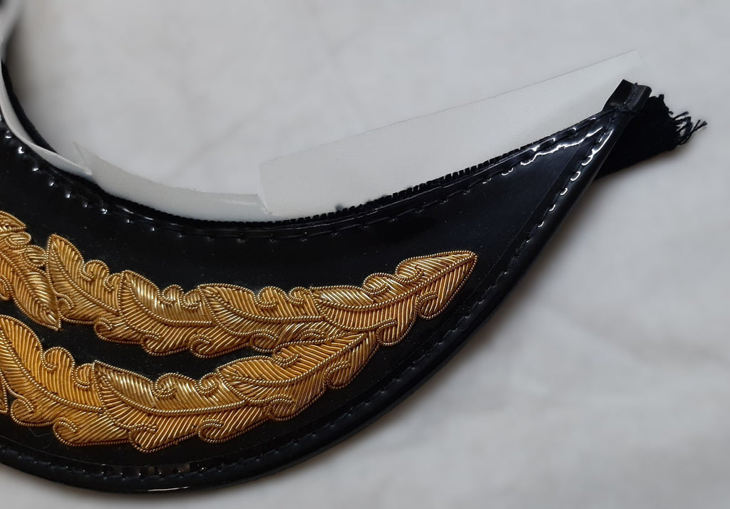 General Officer Peak British Oak Leaf Gold Wire Sprig Dress Hat Visor
