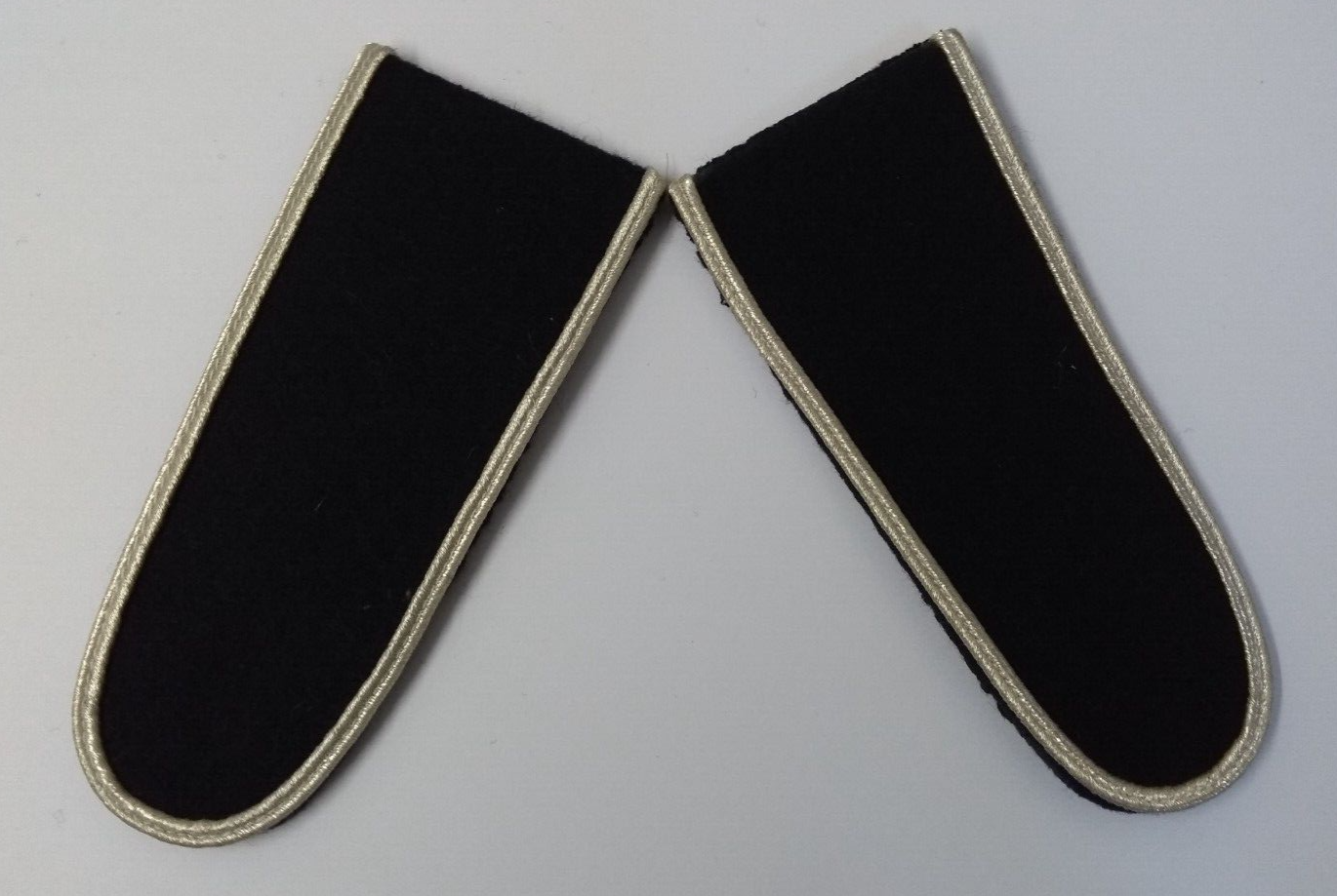 Shoulder Boards Slide On Melton Wool Type With Silver Braided Edging Dark Blue