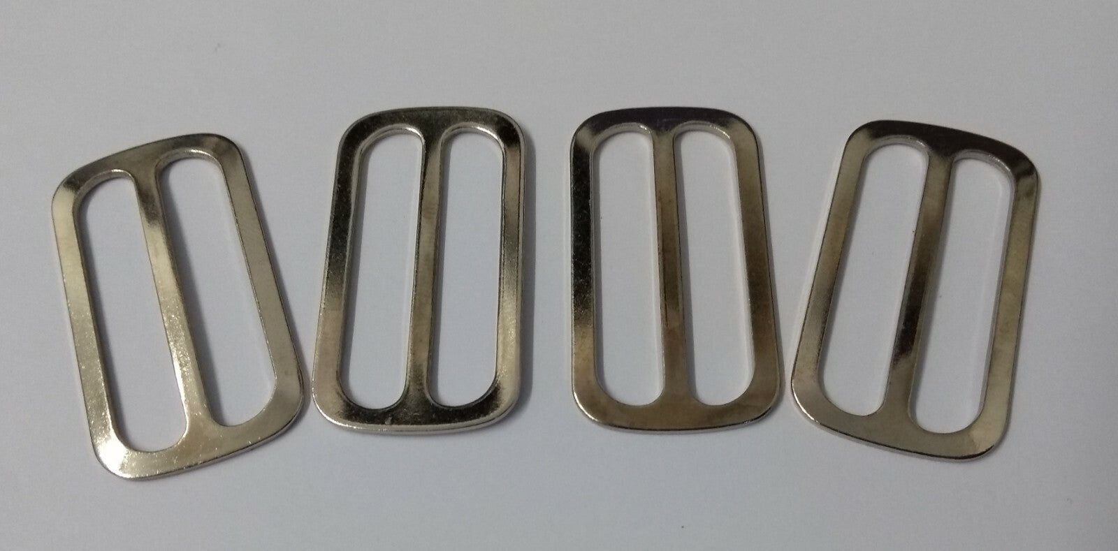Genuine British Made Chrome Small Belt Strap Slider Adjusters X4 STD128