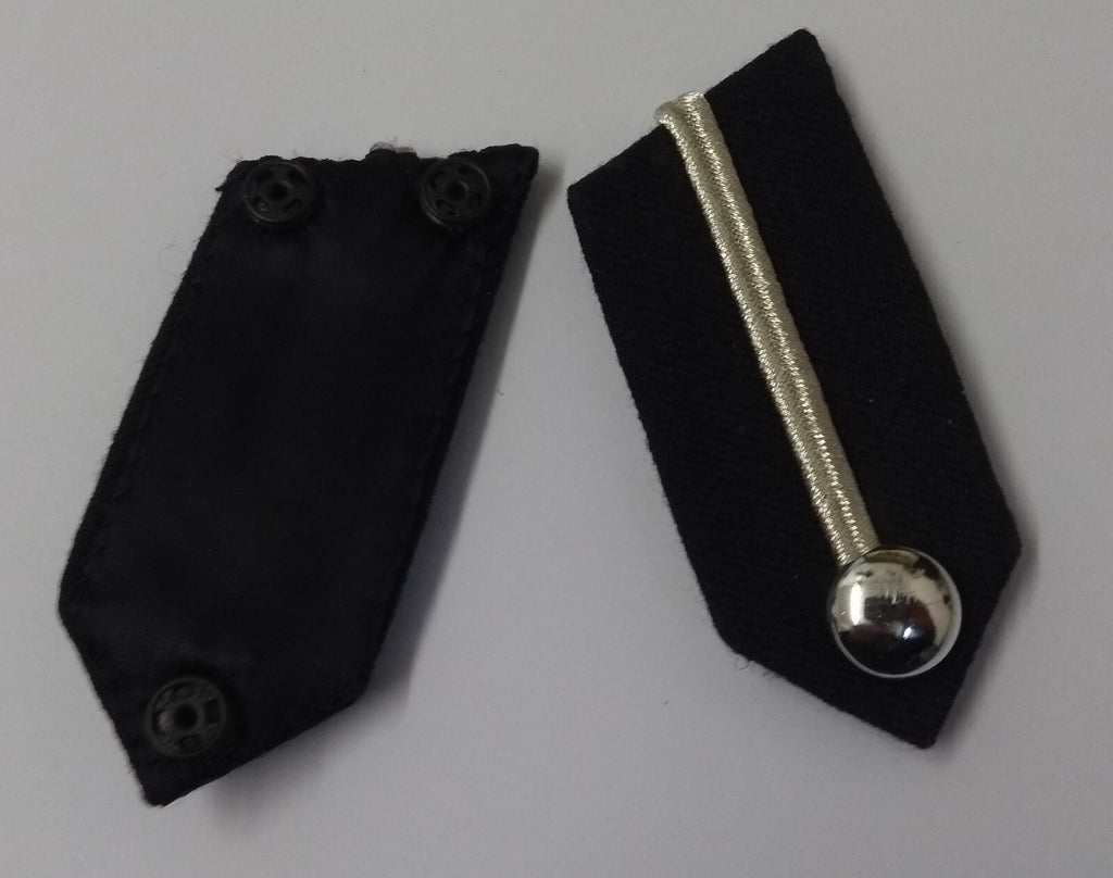 Uniform Gorgets Collar Tabs With Silver Braiding Plain Buttons Press-stud Backs