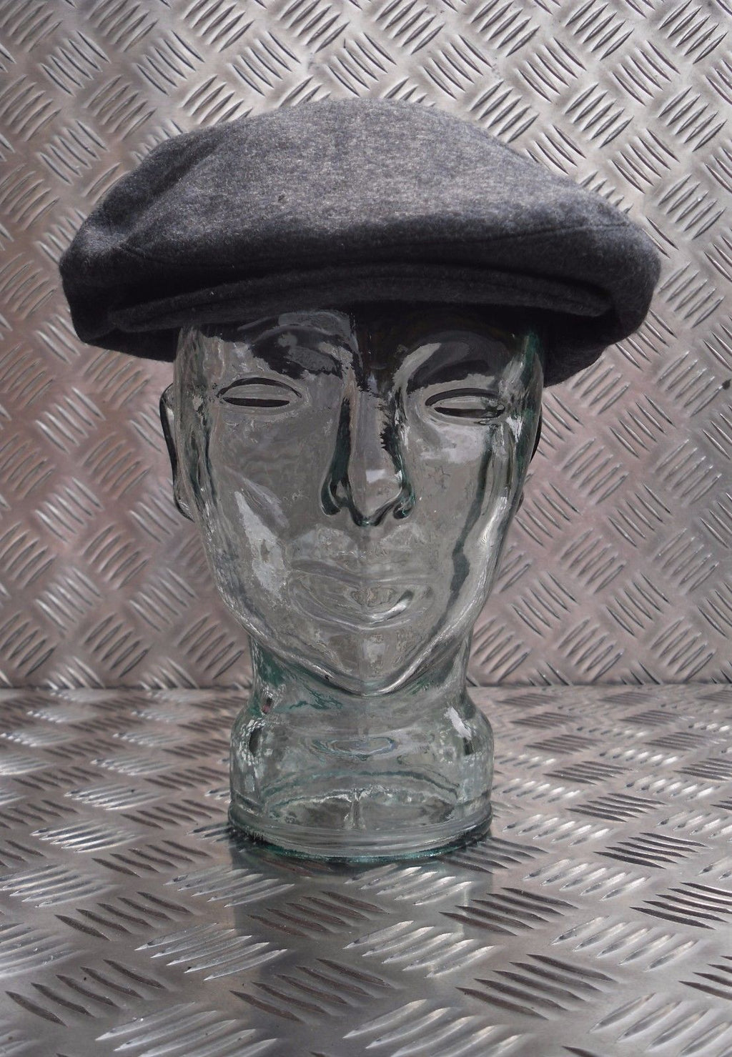 Dark Grey Wool Mix Quilt Lined Grandads Hat / Flat cap like Cheese Cutter Cap