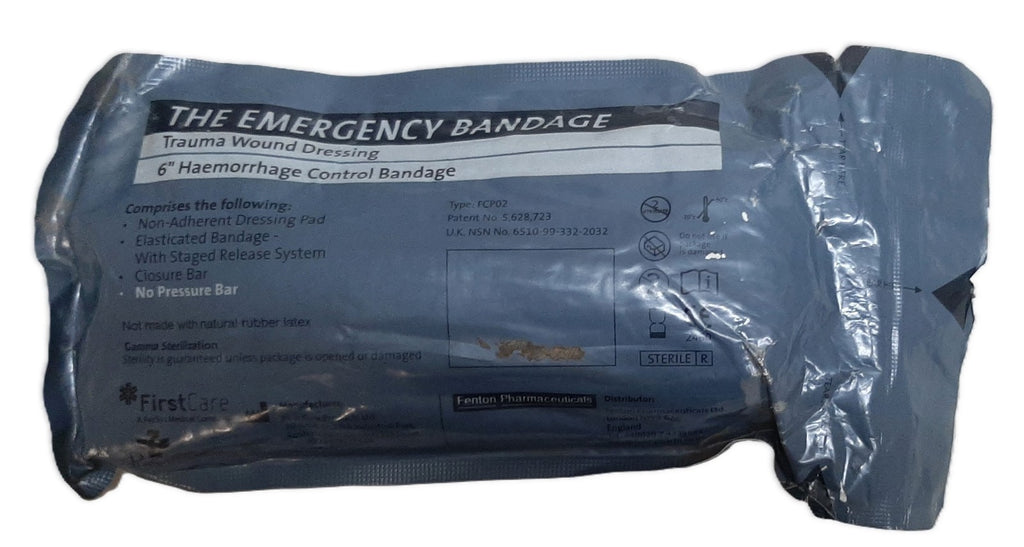 Hemorrhage Control Bandage 6" Elastic Field Wound Dressing Training or Prop Use