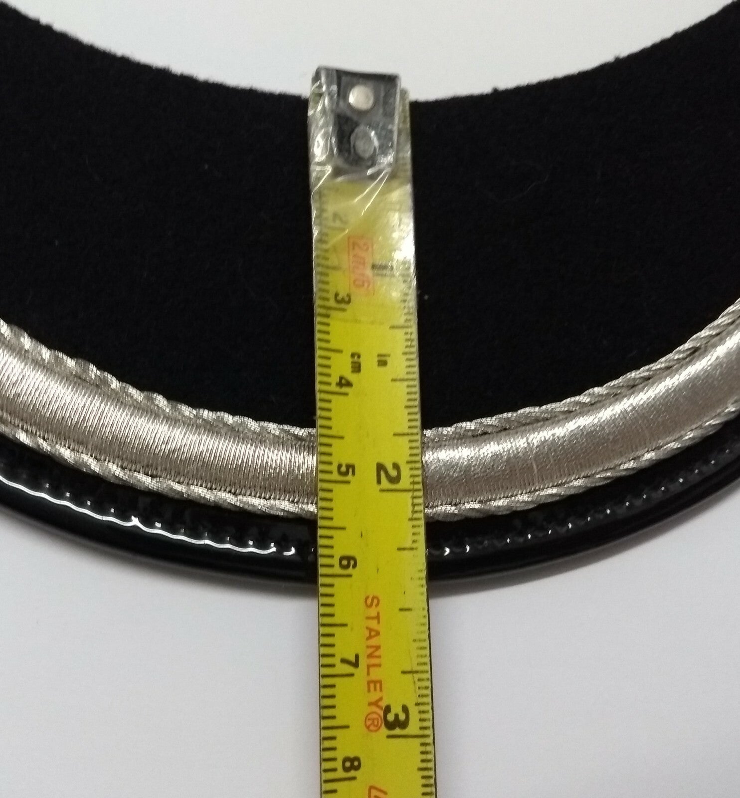 Genuine British Made Senior Officer 1/4" Silver Braid Dress Cap Peak X1