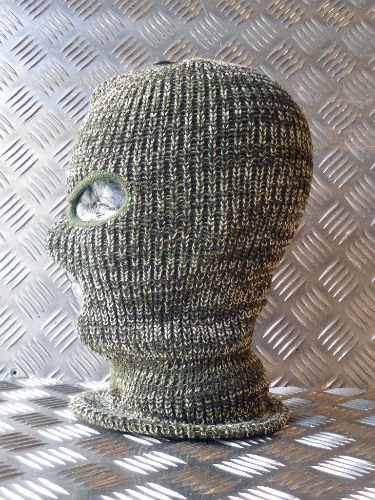Brand New Three (3) Hole Balaclava / Beanie Hat - Very Warm - Green Camouflage