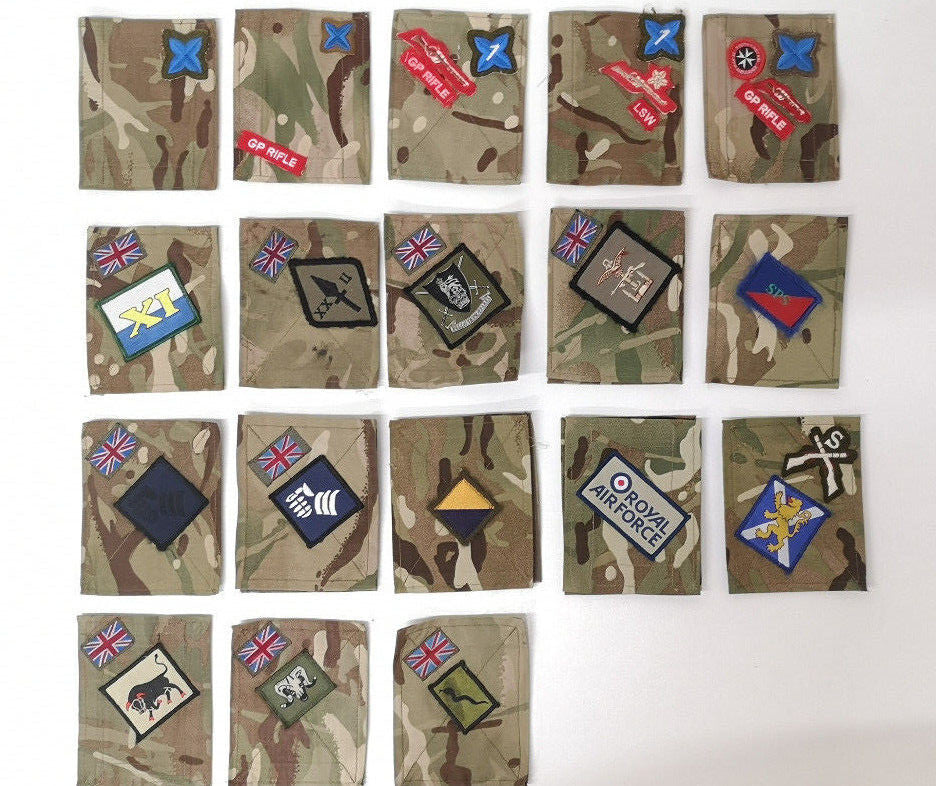 British Army TRF Patches on MTP Blanking Panels Various - Used