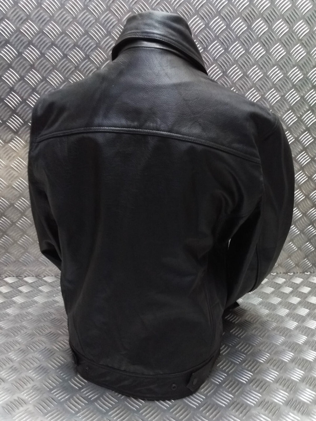Leather Bomber Jacket Full Collar CWU Style Black Lined Casual Zip Front Coat