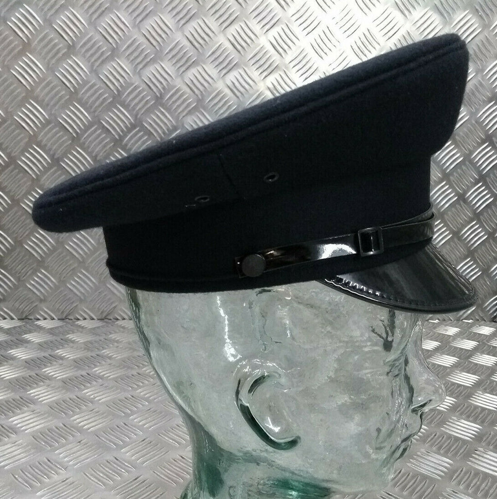 British Made Officers Captains Style Peaked Visor Blue Cap Assorted Sizes - NEW
