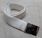 Army Courlene Belt British Chrome Plate Buckle No Insignia Big Size Max 54"
