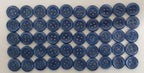100 Vintage Buttons 4 Hole Shirt / Shank Anchors Pearlesque Mid Blue 11.3mm NOS