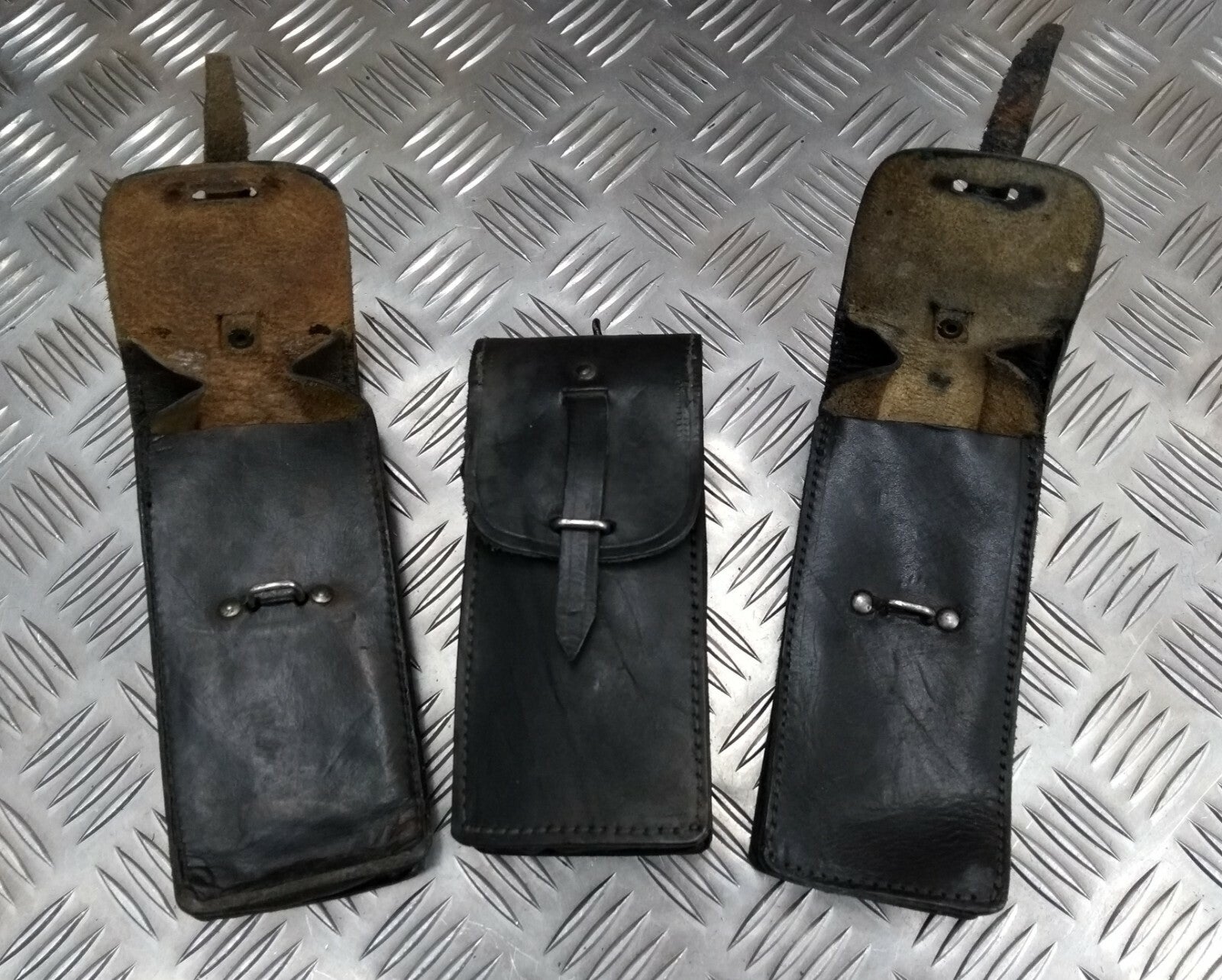 Vintage Issue Leather Utility Pouch With Belt Loop & Ring