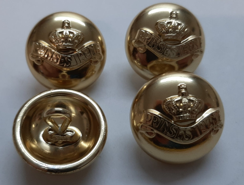 Princess Irene Fusiliers Guards Regiment Crown Insignia High Sheen Buttons NOS