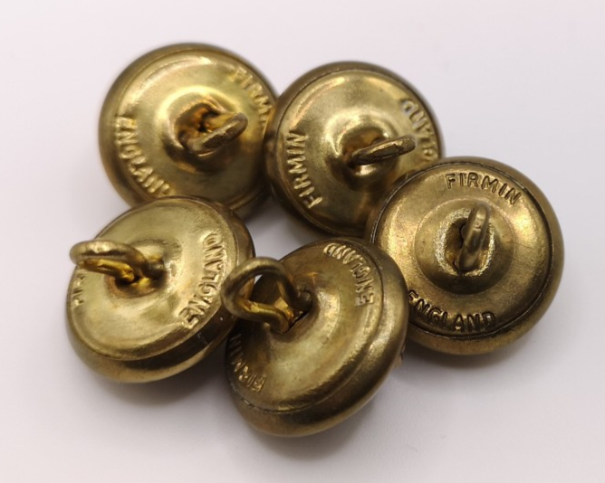 17th/21st Lancers Brass Buttons Size 26L x5