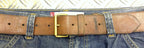 Swedish Army Unique Vintage Brown Leather Trouser Belt - All Sizes Lot1