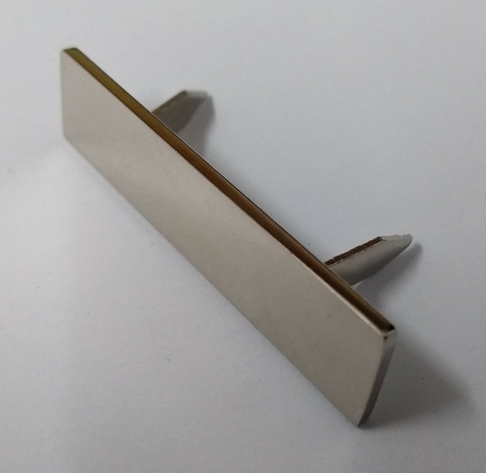 Genuine British Made Chrome Officer Rank Bar With Two Prong Fittings X1