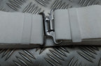 White Courlene Parade Belt With Chrome Buckle