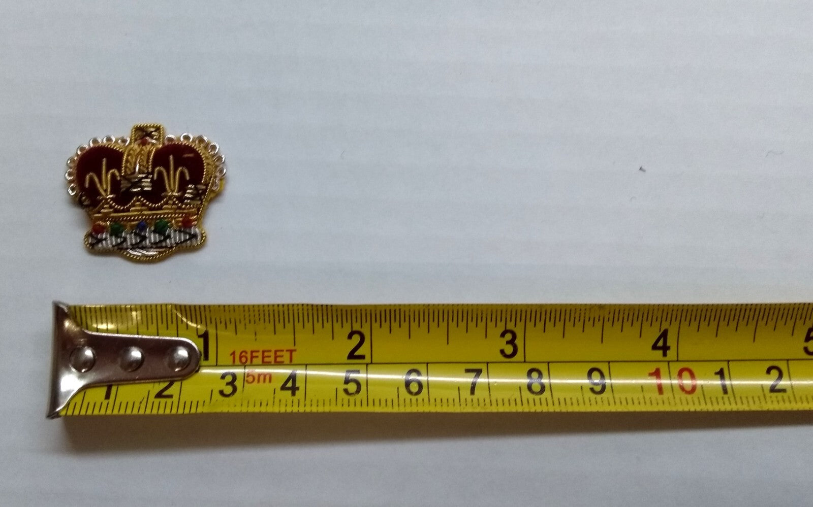Army Crowns Gold & Silver Gilt Crimson Padding Hand Embroidered Insignia 3/4"
