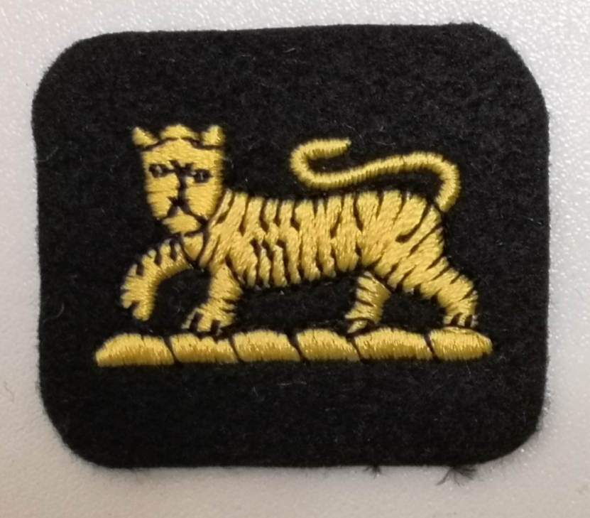Princess of Wales Royal Regiment Yellow Tiger on Black Felt PWRR Patch