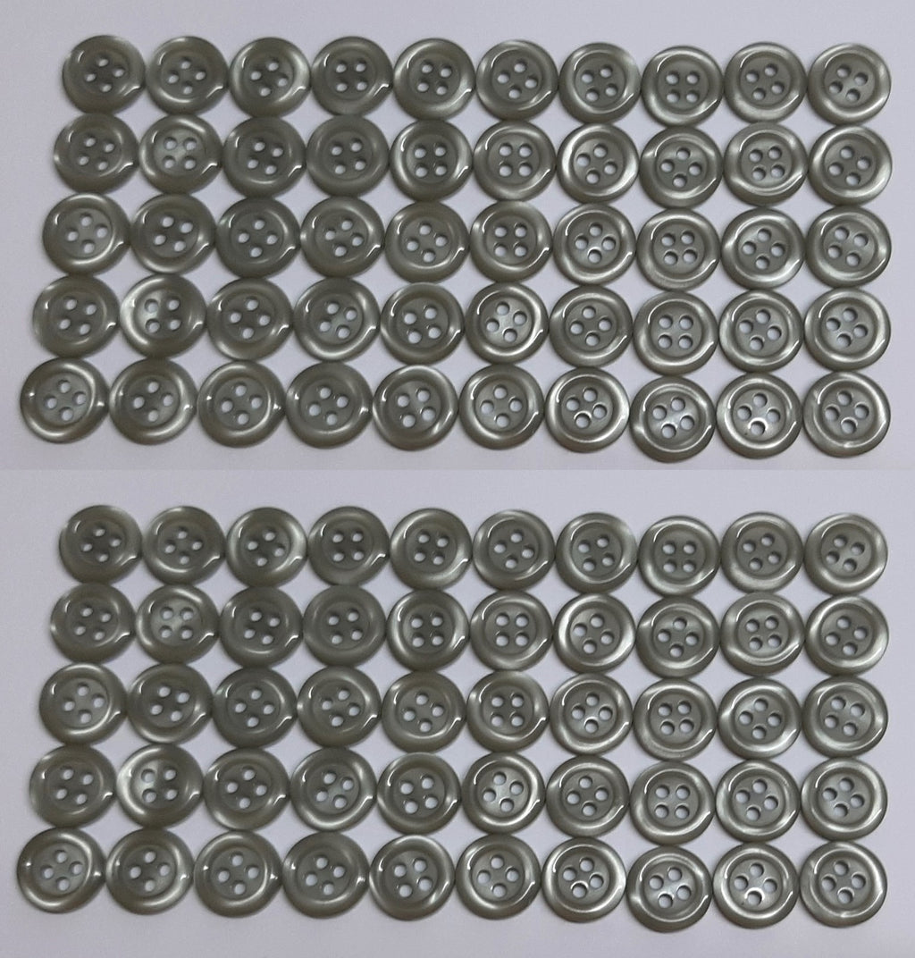 Buttons 100 Vintage 4 Hole for Dress Shirts Pearlesque Light Green 11.2mm NOS