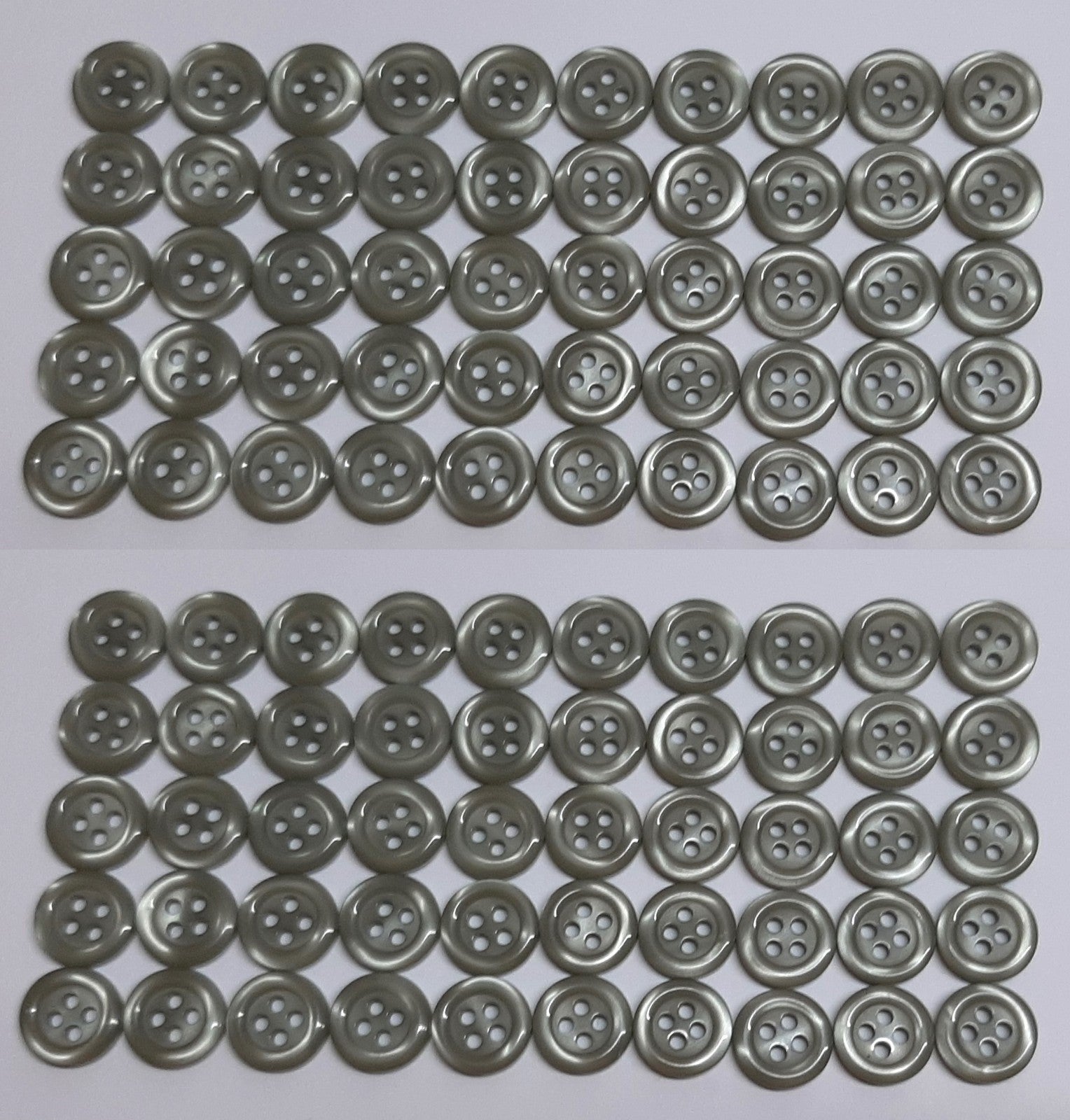 Buttons 100 Vintage 4 Hole for Dress Shirts Pearlesque Light Green 11.2mm NOS