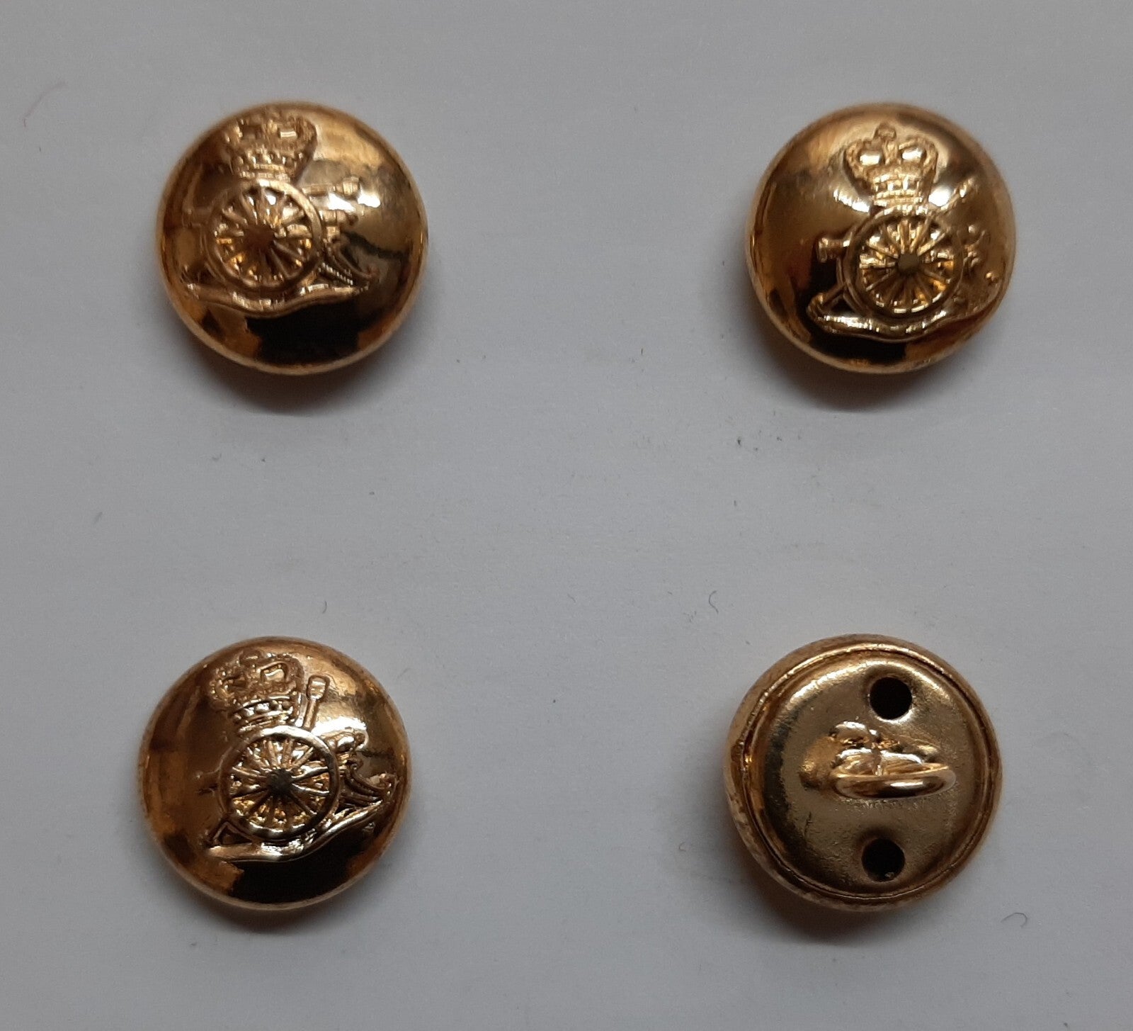 Royal Artillery Buttons 22L Small British Army Mounted R.A Cannon Insignia