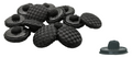 Fabric Covered Buttons Black Criss Cross Pattern 22L x10