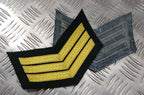 Genuine British 3 Chevrons Woman's Issue Patches Gold on Green ASPS270 x2