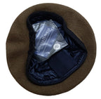 No2 Khaki Beret Cap Gieves & Hawkes UK OFC Officer Pattern with Petersham Trim 55cm